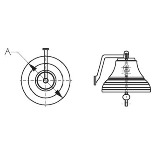 diagram of Sea-Dog Line Cast Brass Bell - 8"
