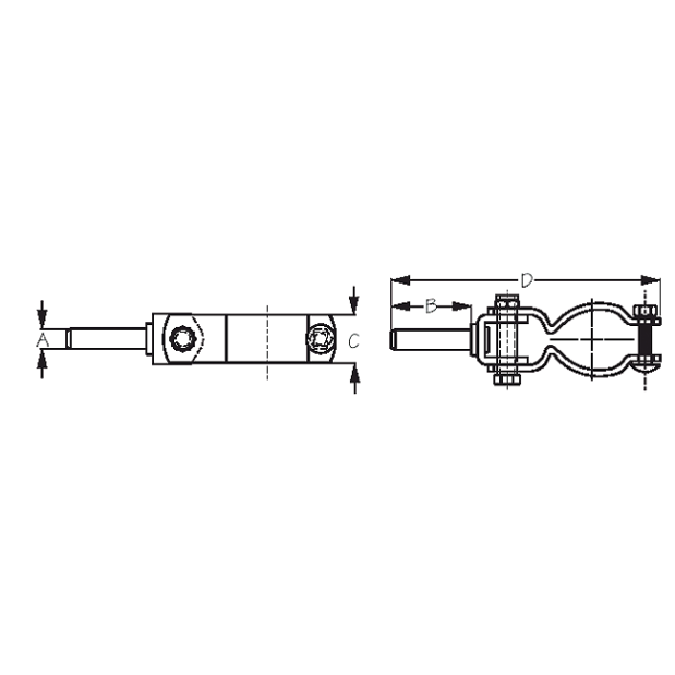2" Heavy Duty Clamp-On Oarlocks - Plated Steel, 9/16" Shank
