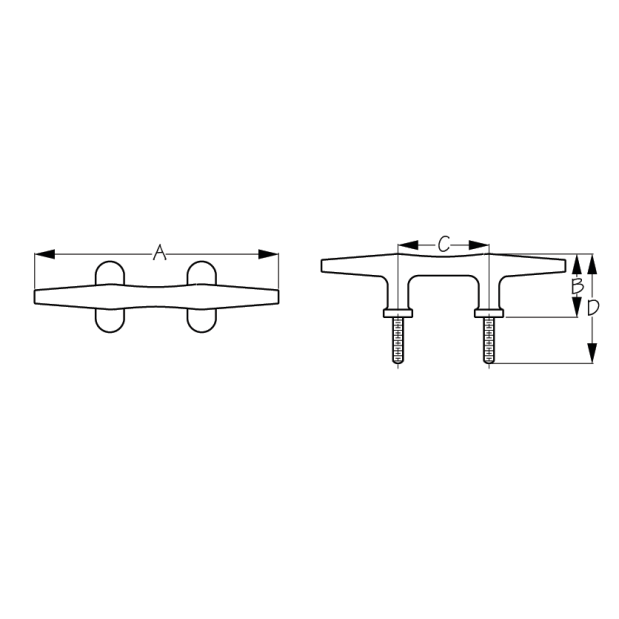 Heavy Duty Stud Mount Herreshoff-Style Cleat
