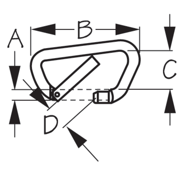 High Strength Asymmetric Carabiner - Toothless, Key-Lock System