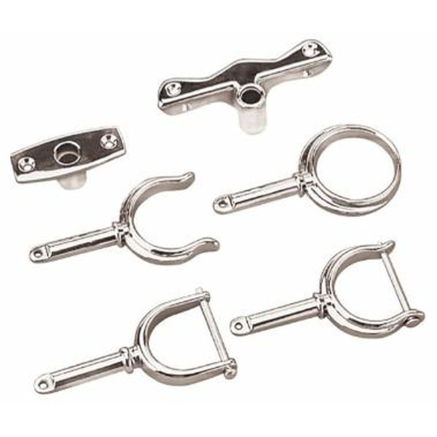 SDL Chromed Zinc Oarlock Range of Sea-Dog Line 1-5/8" Horn Oarlock w/ Keeper Pin - Chromed Zinc, 1/2" Shank