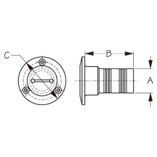 diagram of Sea-Dog Line Hose Deck Fill - 316 S.S