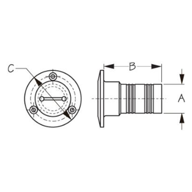 diagram of Sea-Dog Line Key-Free Hose Deck Fill