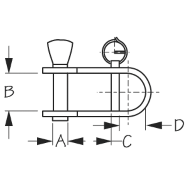 Key Pin Halyard Shackle w&frasl;Loose Keeper
