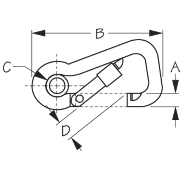Locking Asymmetric Snap Hook With Eye Insert