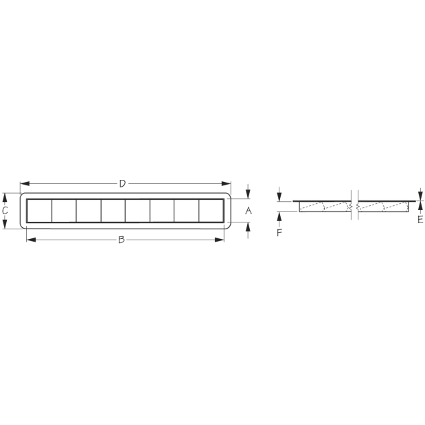 Recessed Louvered 8 Slot Vent