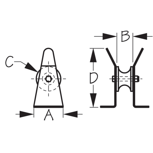 Platform Bow Roller  -  4 Hole