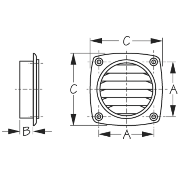 Thru Vent - for 3" Hole or Hose