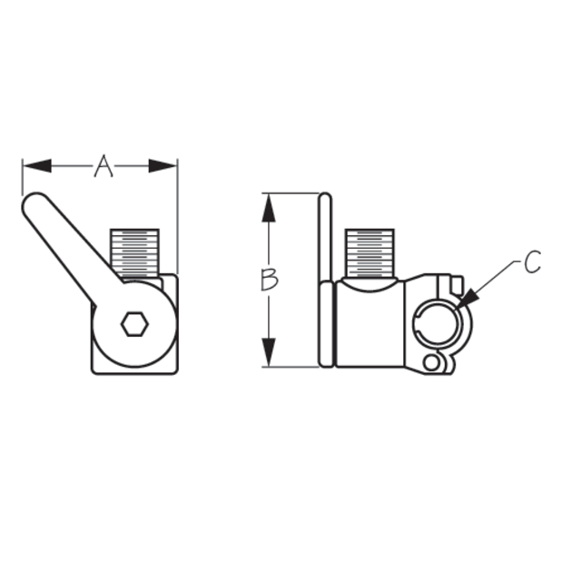 Rail Mount Antenna Bracket w/ Handle