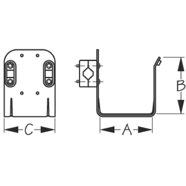 Rail Mount Horseshoe Buoy Bracket