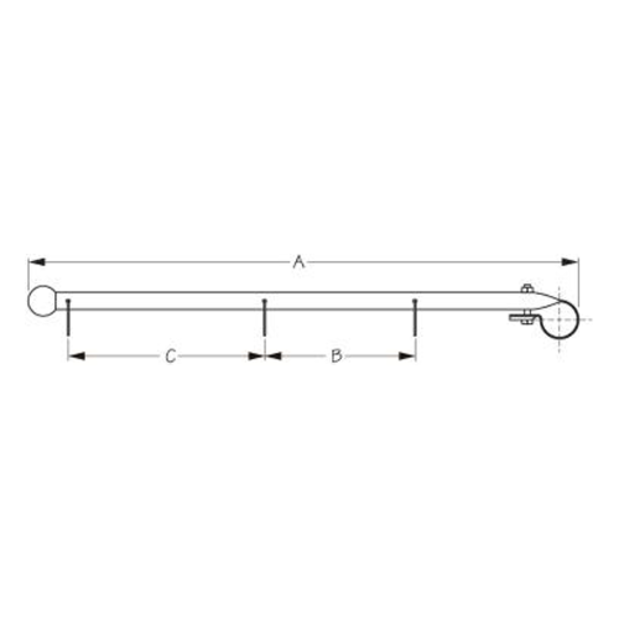 diagram of Sea-Dog Line Rail Mount Pulpit Flagpole - Stainless Steel Mount