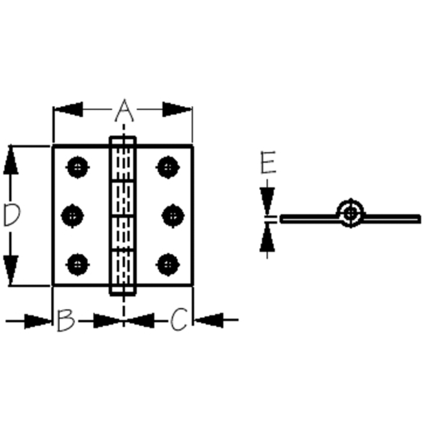 Removable Pin Butt Hinge