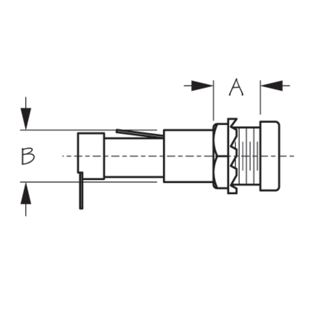 Round Fuse Holder w/ Flush Cap - Spade Terminal