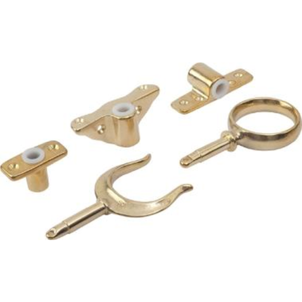 Side Mount Oarlock Sockets - Brass, 1/2" Shank