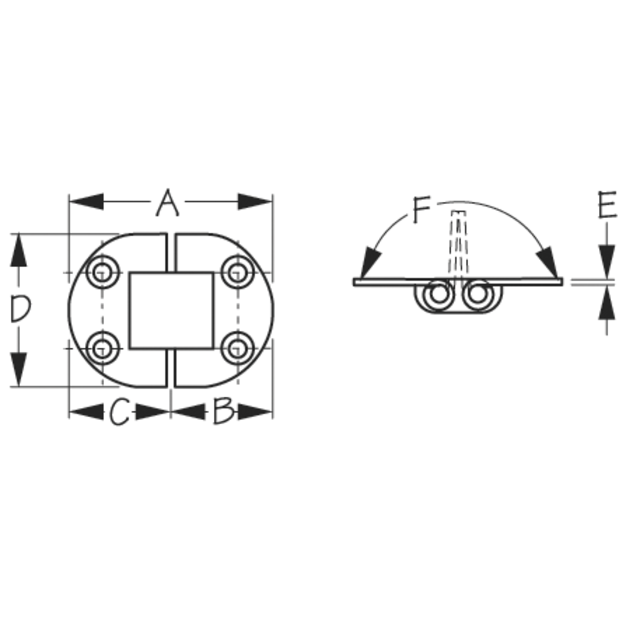 Round Side 2-Pin Hinge