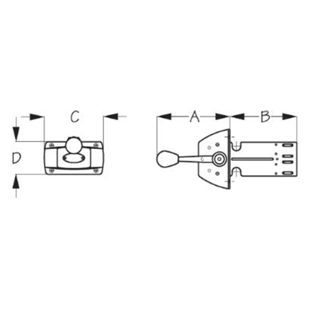 diagram of Sea-Dog Line Single Function Lever Engine Control - Stainless Steel