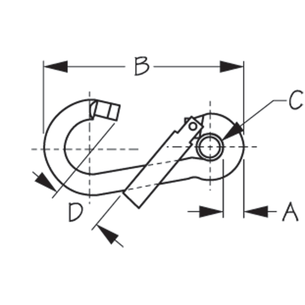 Snap Hook  -  Offset Gate w&frasl;Eye Insert &amp; Toothless Key-Lock System