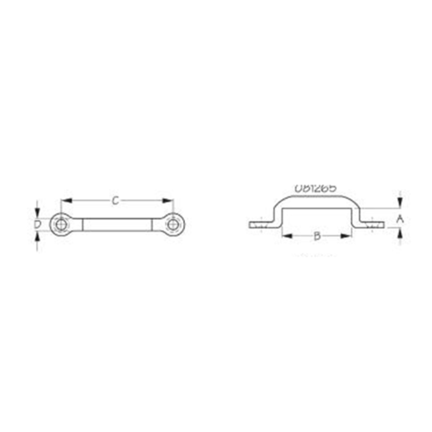 diagram of Sea-Dog Line SS Tie Down Eye Strap