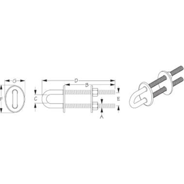 diagram of Sea-Dog Line Stern Eye - Heavy Duty