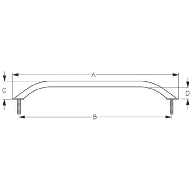 dia of Sea-Dog Line Stud Mount Flanged Grab Rail