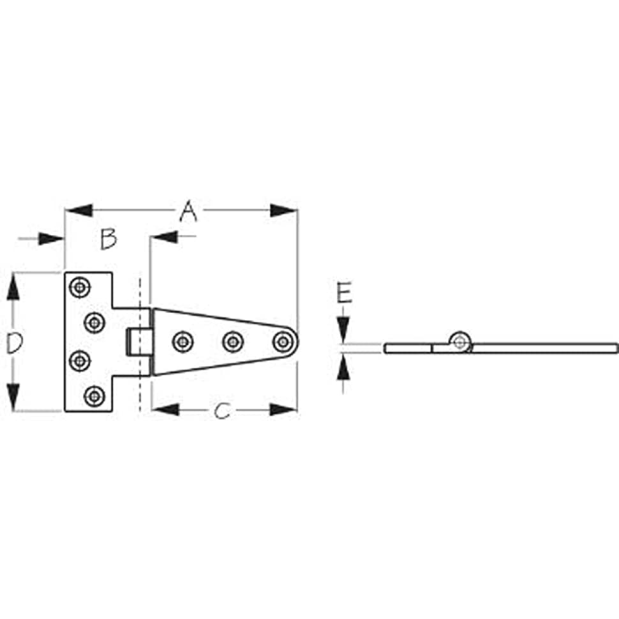 diagram of Sea-Dog Line T-Hinge 4"