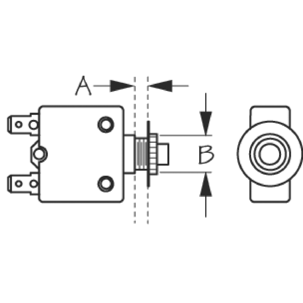 Thermal AC&frasl;DC Push-Button Re-Set Circuit Breaker