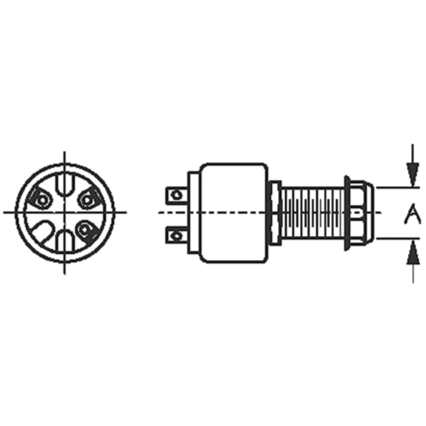 Three Position Ignition Switch: 3 Screw Terminal