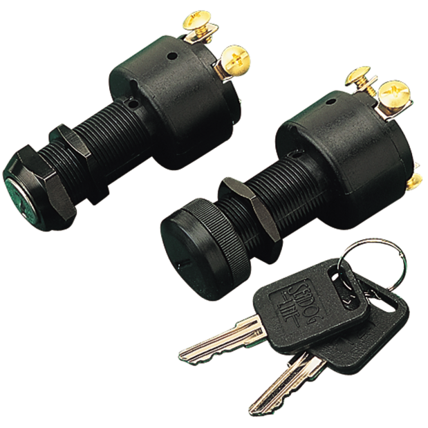 Three Position Ignition Switch: 3 Screw Terminal