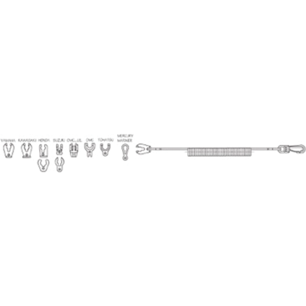 Dimensions of Sea-Dog Line Universal Kill Switch Lanyard - with 10 Keys