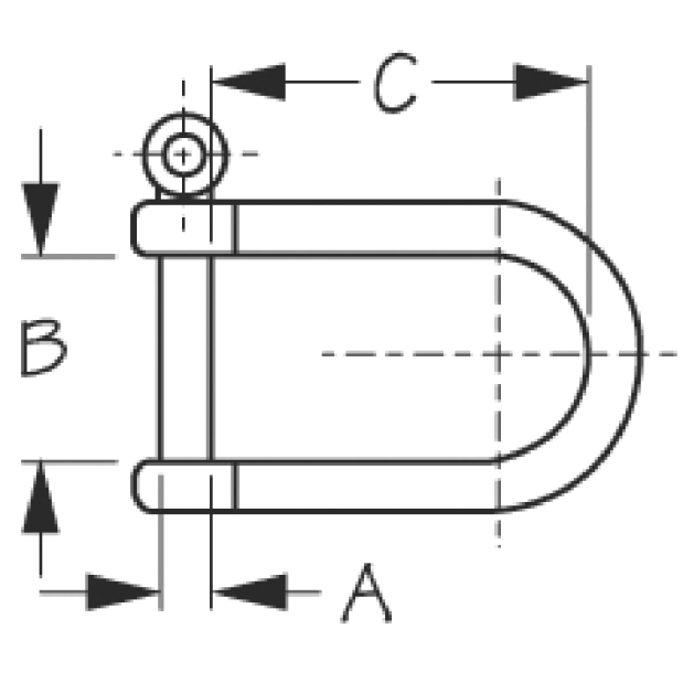 Wide D-Shackle (Mooring Buoy Shackle)