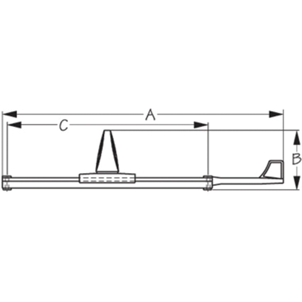 Dimensions of Sea-Lect Designs Kayak Adjustable Footbrace - Stud Mount