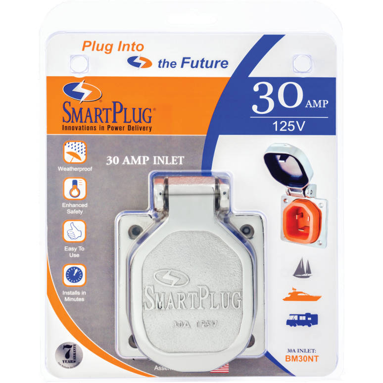 main of SmartPlug 30A 125V Boatside Shore Power Inlet - Stainless Steel Cover