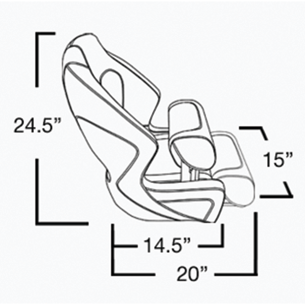 Dimensions of Springfield Marine Deluxe Sport Flip-Up Seat