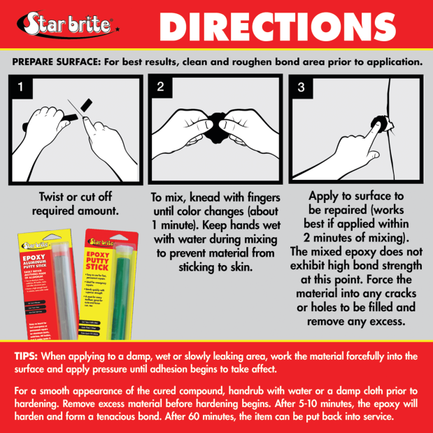 Star Brite Epoxy Aluminum Putty Stick