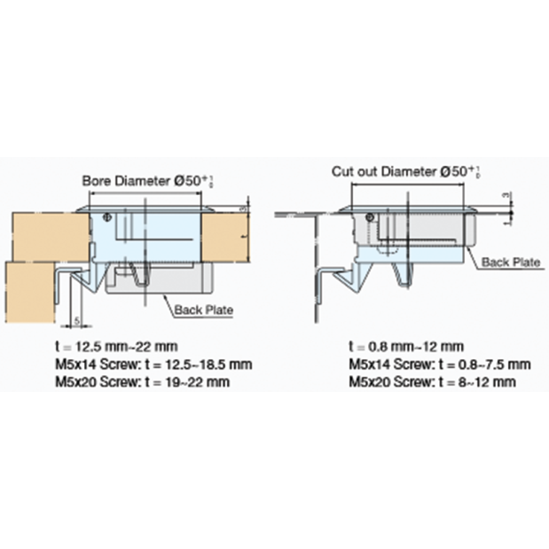 Diagram of Sugatsune Flush Slam Latch