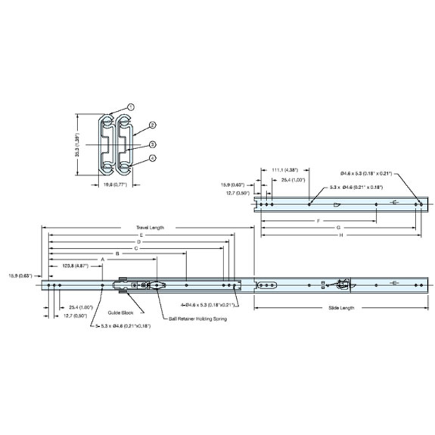 Full Extension Drawer Slides - ESR-7