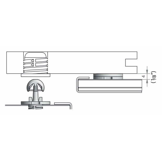 Installation of Sugatsune PC-M1B Fastmount Standard Clip - Self-Tapping Male, 11 lb