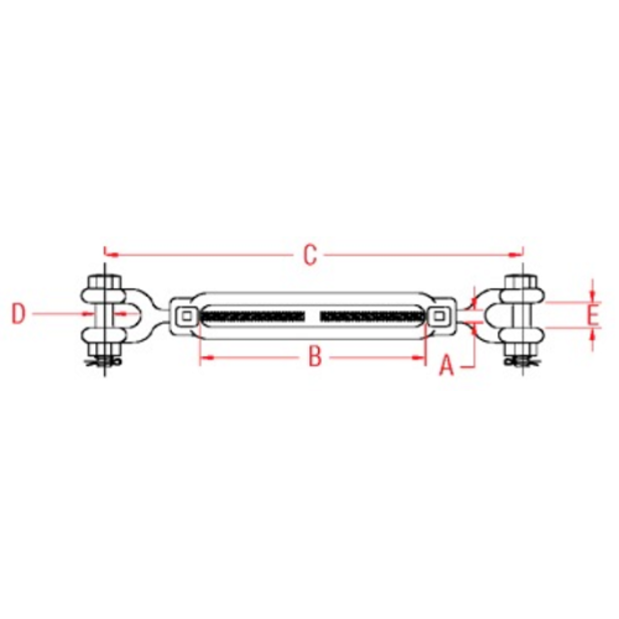 Diagram of Suncor Forged Jaw & Jaw Turnbuckle