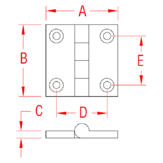 Diagram of Suncor Heavy Duty Butt Hinge