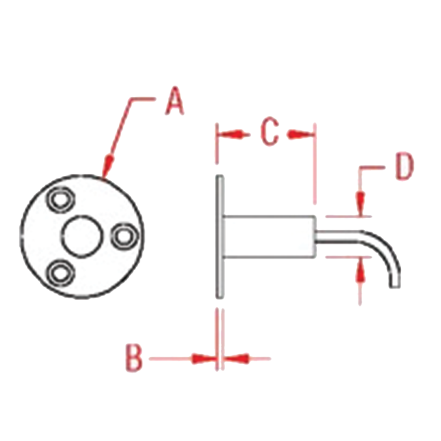 Dimensions of Suncor Tri Star LED Light - Facemount