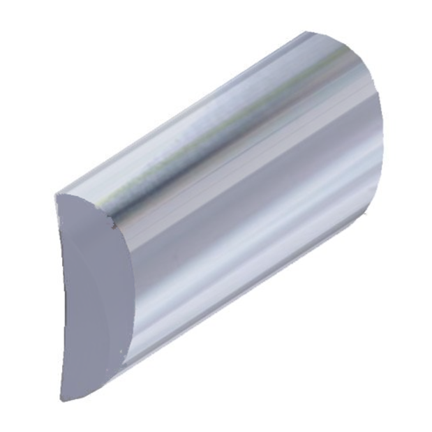 0102tal12 of TACO Marine Aluminum Half Oval Rub Rails
