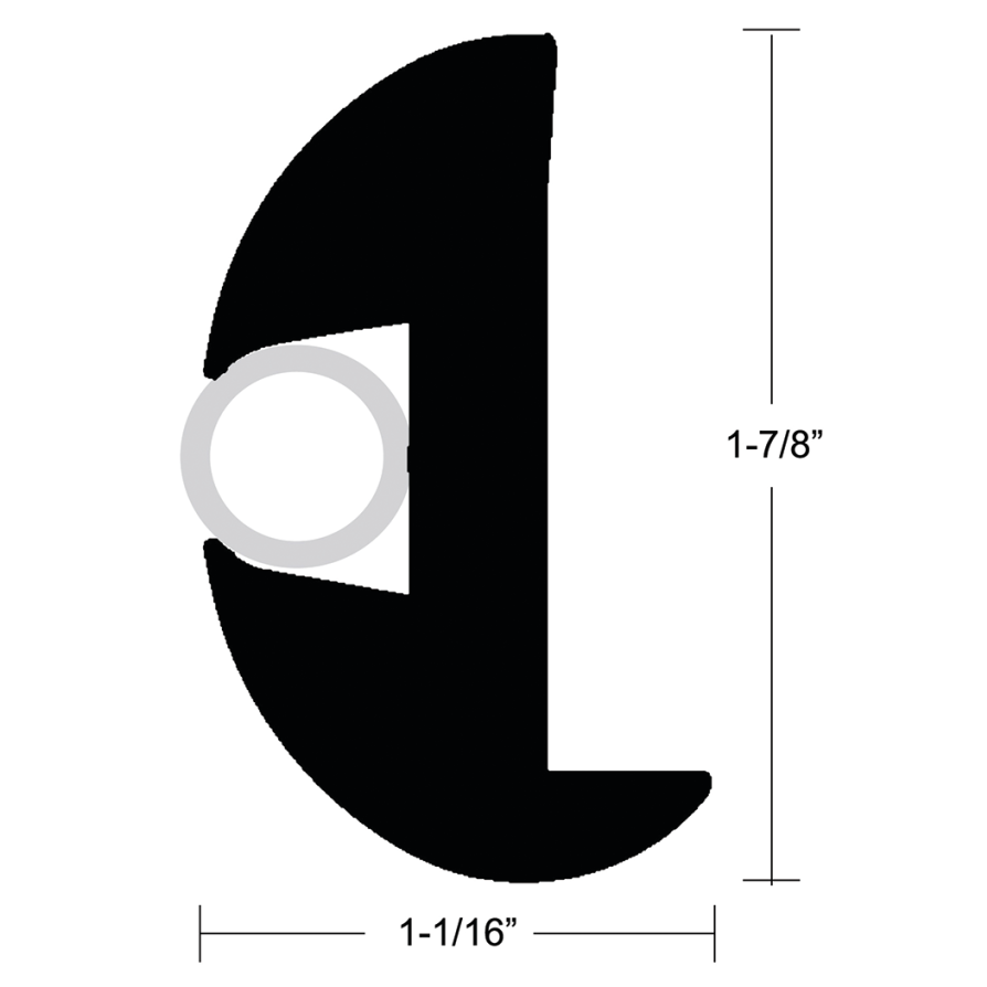 Dimensions of Taco Flexible Vinyl Rub Rail Kits - Style V11-2423