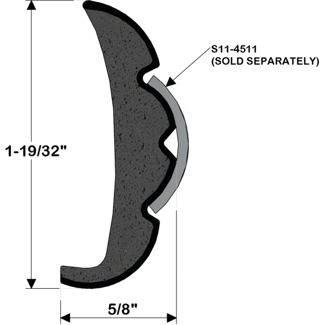 diagram of TACO Marine Frosty White Rigid Vinyl Rub Rail