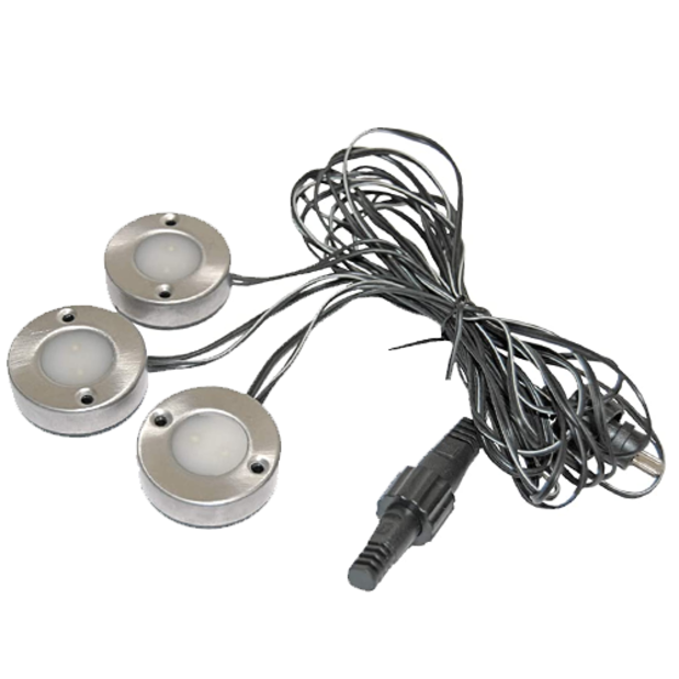 46308 of Taylor Made Group Solar Powered Surface Mounted LED 3 Light Set