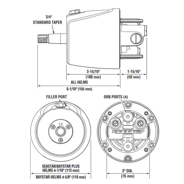 Front Mount Hydraulic Helm Pump