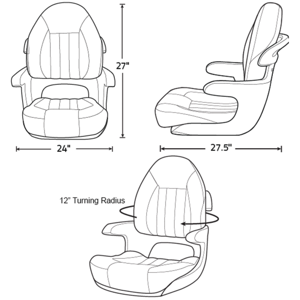 ProBax Orthopedic Captain's Seat with Patented Dual Foam Technology