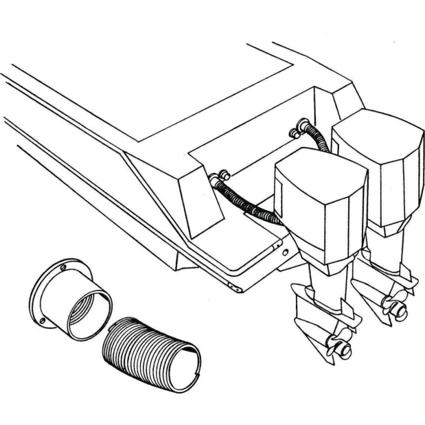 Outboard Engine Rigging Hose Flanges