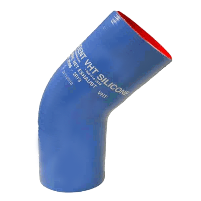 Trident Marine Hose & Propane 242V Ser 45 Degree Reinforced Very High Temp Blue Silicone Exhaust Elbows