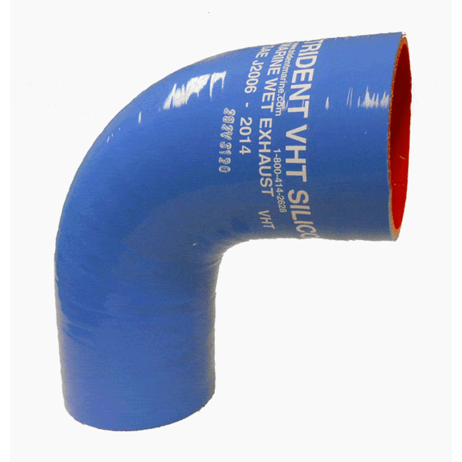 Trident Marine Hose & Propane 292V Ser 90 Degree Very High Temp Reinforced Blue Silicone Exhaust Elbows