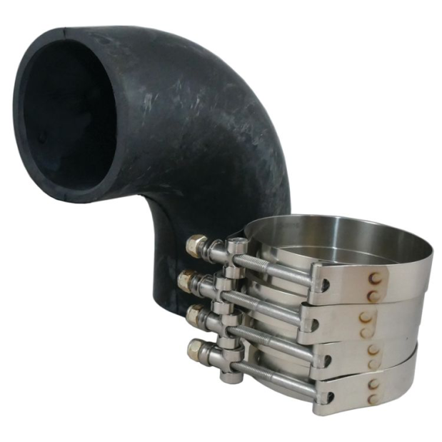 TRL-90 Step-Up 90 Deg Hi Temp EPDM Exhaust Elbows - w/ SS Clamps